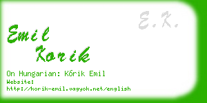 emil korik business card